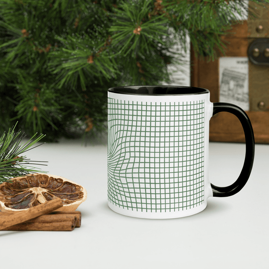 【Deep Focus】Premium Geometric Grid Ceramic Mug - 11 oz (Color-Accented Collection) - Beauty Online™ 肌齡喜源™