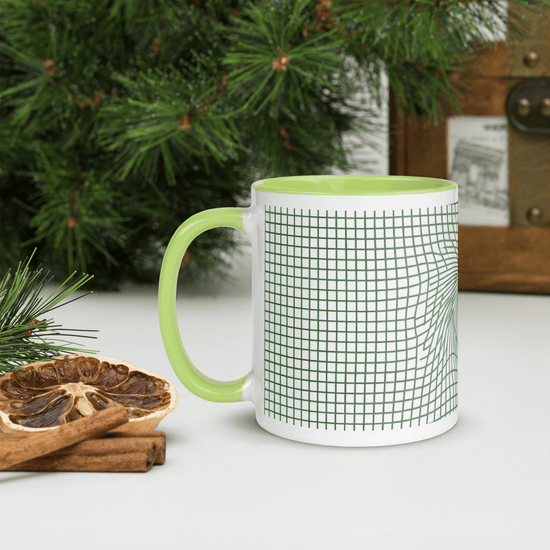 【Deep Focus】Premium Geometric Grid Ceramic Mug - 11 oz (Color-Accented Collection) - Beauty Online™ 肌齡喜源™