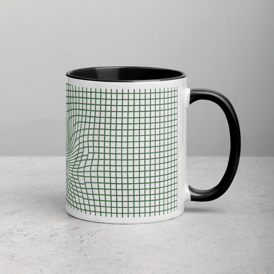 【Deep Focus】Premium Geometric Grid Ceramic Mug - 11 oz (Color-Accented Collection) - Beauty Online™ 肌齡喜源™