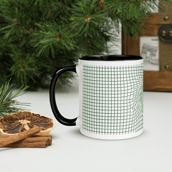 【Deep Focus】Premium Geometric Grid Ceramic Mug - 11 oz (Color-Accented Collection) - Beauty Online™ 肌齡喜源™