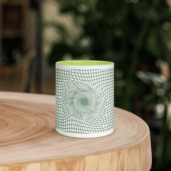 【Deep Focus】Premium Geometric Grid Ceramic Mug - 11 oz (Color-Accented Collection) - Beauty Online™ 肌齡喜源™