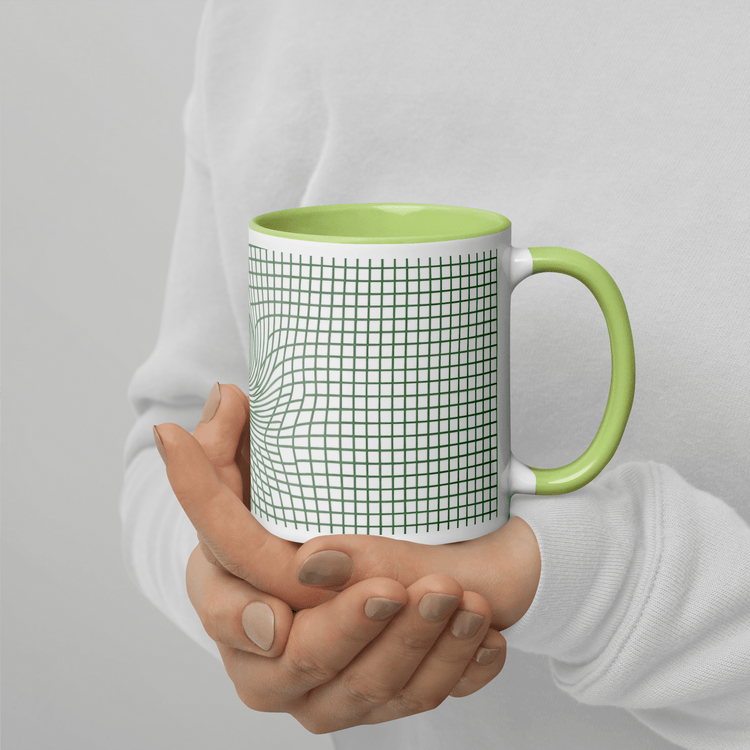 【Deep Focus】Premium Geometric Grid Ceramic Mug - 11 oz (Color-Accented Collection) - Beauty Online™ 肌齡喜源™