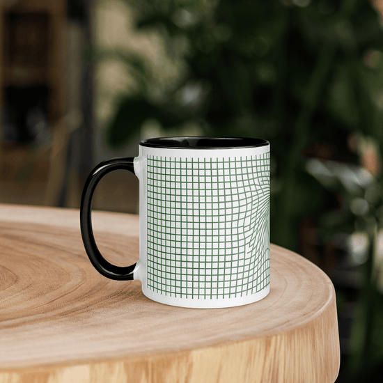 【Deep Focus】Premium Geometric Grid Ceramic Mug - 11 oz (Color-Accented Collection) - Beauty Online™ 肌齡喜源™