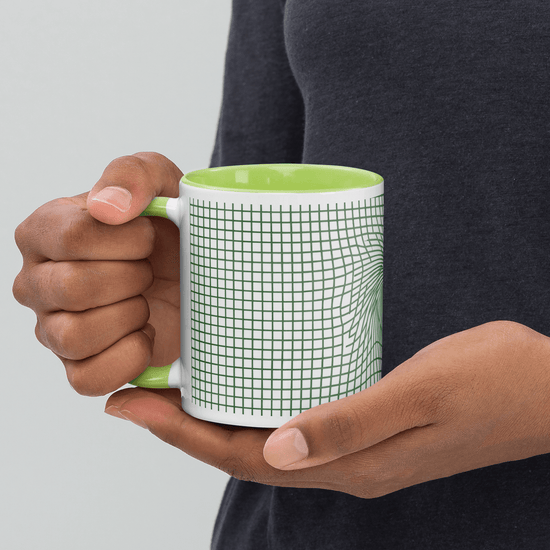 【Deep Focus】Premium Geometric Grid Ceramic Mug - 11 oz (Color-Accented Collection) - Beauty Online™ 肌齡喜源™