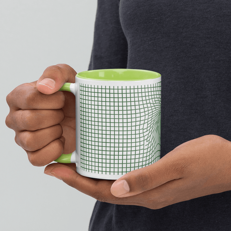 【Deep Focus】Premium Geometric Grid Ceramic Mug - 11 oz (Color-Accented Collection) - Beauty Online™ 肌齡喜源™