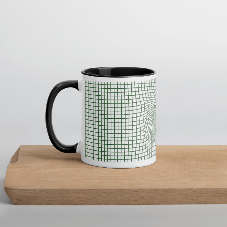 【Deep Focus】Premium Geometric Grid Ceramic Mug - 11 oz (Color-Accented Collection) - Beauty Online™ 肌齡喜源™
