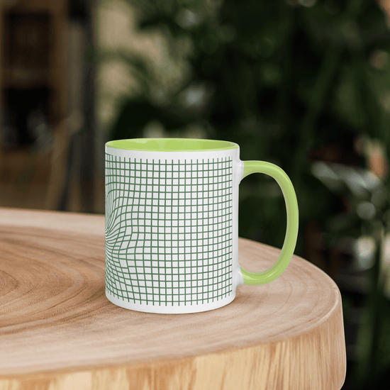 【Deep Focus】Premium Geometric Grid Ceramic Mug - 11 oz (Color-Accented Collection) - Beauty Online™ 肌齡喜源™