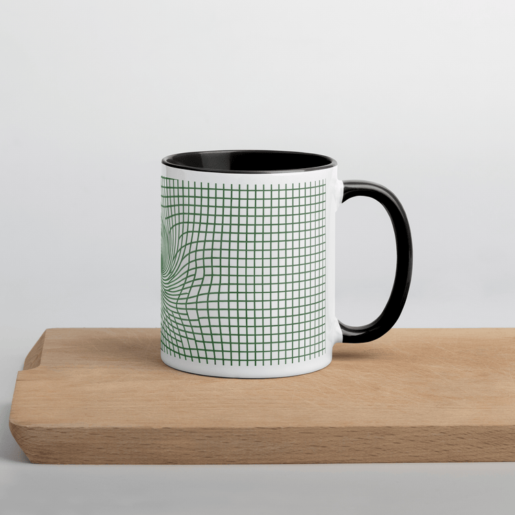 【Deep Focus】Premium Geometric Grid Ceramic Mug - 11 oz (Color-Accented Collection) - Beauty Online™ 肌齡喜源™