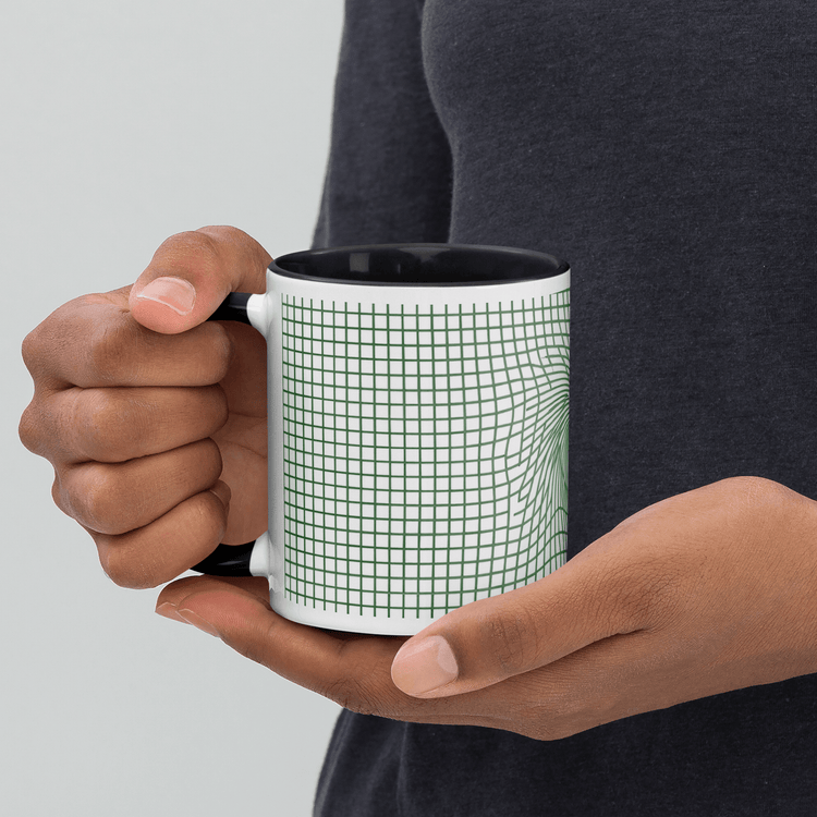 【Deep Focus】Premium Geometric Grid Ceramic Mug - 11 oz (Color-Accented Collection) - Beauty Online™ 肌齡喜源™