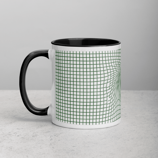 【Deep Focus】Premium Geometric Grid Ceramic Mug - 11 oz (Color-Accented Collection) - Beauty Online™ 肌齡喜源™