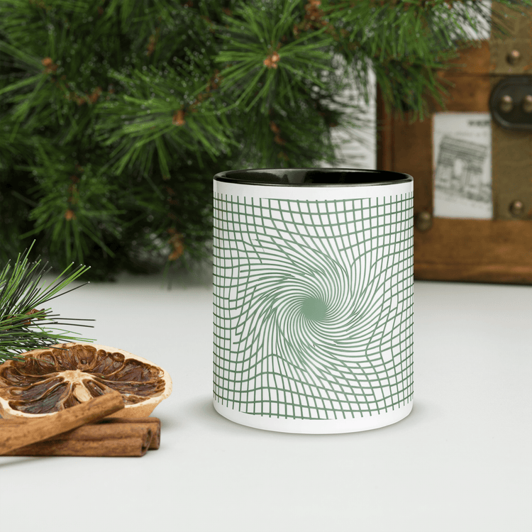 【Deep Focus】Premium Geometric Grid Ceramic Mug - 11 oz (Color-Accented Collection) - Beauty Online™ 肌齡喜源™