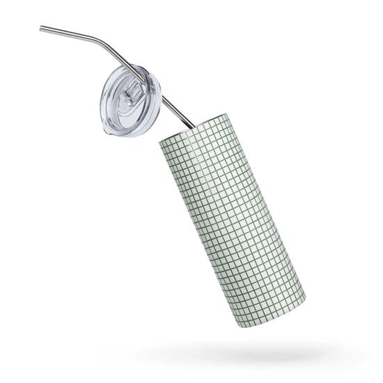 【Deep Focus】Premium Geometric Grid Stainless Steel Skinny Tumbler - Beauty Online™ 肌齡喜源™