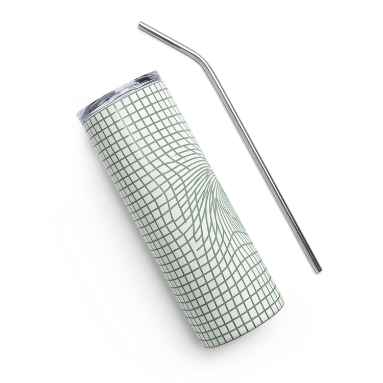 【Deep Focus】Premium Geometric Grid Stainless Steel Skinny Tumbler - Beauty Online™ 肌齡喜源™