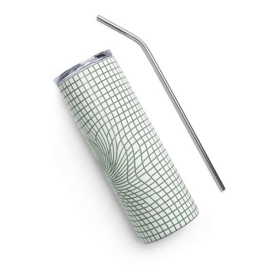 【Deep Focus】Premium Geometric Grid Stainless Steel Skinny Tumbler - Beauty Online™ 肌齡喜源™