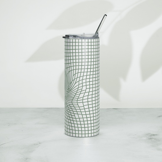 【Deep Focus】Premium Geometric Grid Stainless Steel Skinny Tumbler - Beauty Online™ 肌齡喜源™
