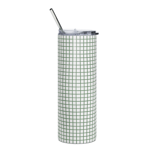【Deep Focus】Premium Geometric Grid Stainless Steel Skinny Tumbler - Beauty Online™ 肌齡喜源™