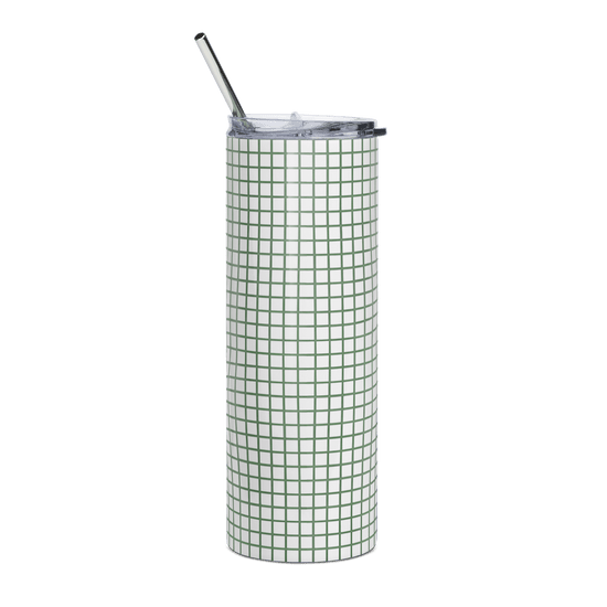 【Deep Focus】Premium Geometric Grid Stainless Steel Skinny Tumbler - Beauty Online™ 肌齡喜源™