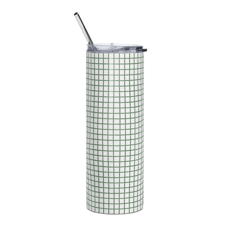 【Deep Focus】Premium Geometric Grid Stainless Steel Skinny Tumbler - Beauty Online™ 肌齡喜源™