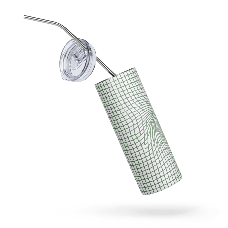 【Deep Focus】Premium Geometric Grid Stainless Steel Skinny Tumbler - Beauty Online™ 肌齡喜源™