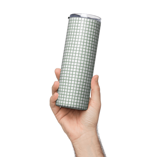 【Deep Focus】Premium Geometric Grid Stainless Steel Skinny Tumbler - Beauty Online™ 肌齡喜源™