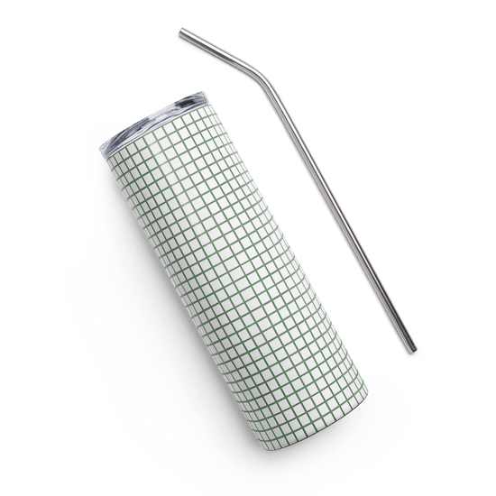 【Deep Focus】Premium Geometric Grid Stainless Steel Skinny Tumbler - Beauty Online™ 肌齡喜源™