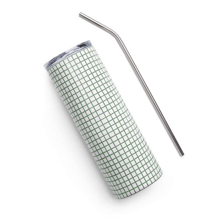 【Deep Focus】Premium Geometric Grid Stainless Steel Skinny Tumbler - Beauty Online™ 肌齡喜源™