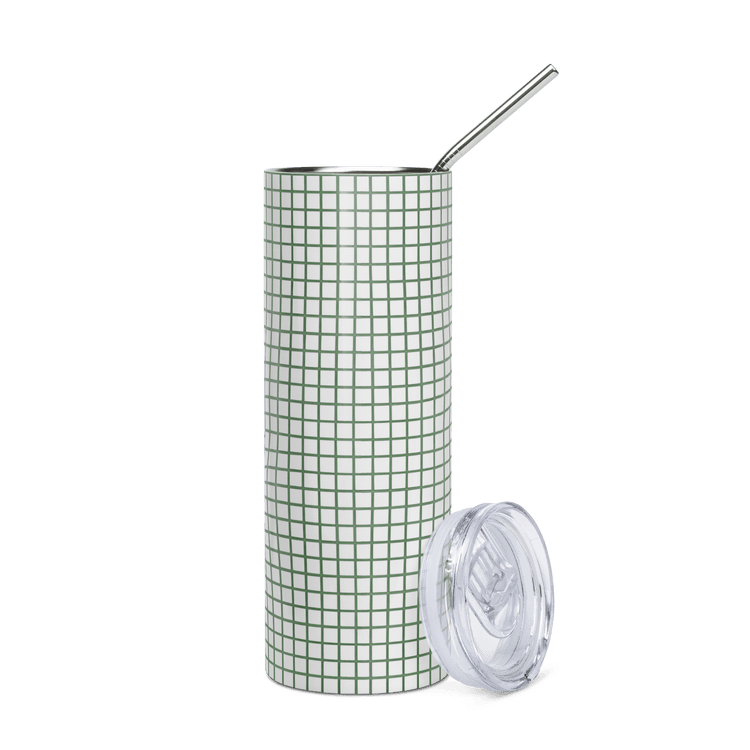 【Deep Focus】Premium Geometric Grid Stainless Steel Skinny Tumbler - Beauty Online™ 肌齡喜源™