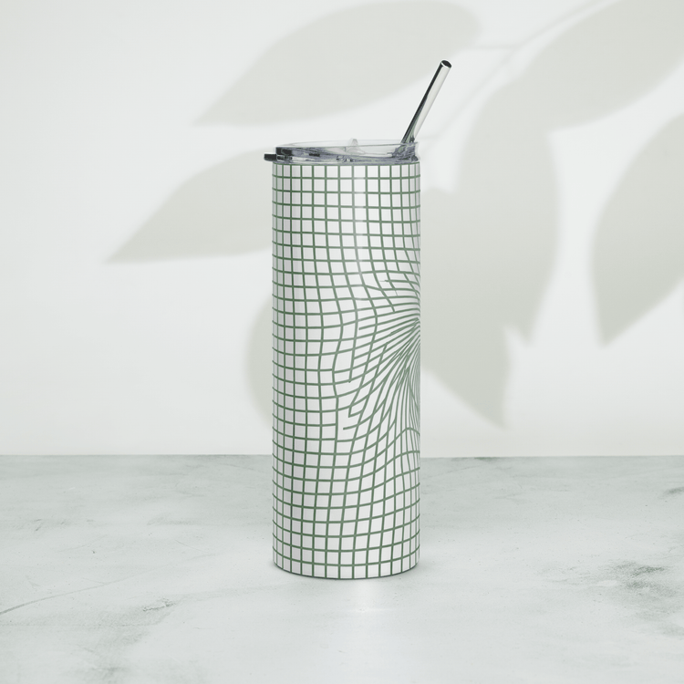 【Deep Focus】Premium Geometric Grid Stainless Steel Skinny Tumbler - Beauty Online™ 肌齡喜源™
