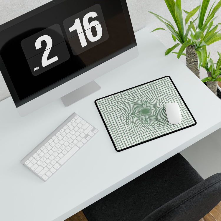 【Deep Focus】Premium Kiwi Green Geometric Grid Desk Mat - Beauty Online™ 肌齡喜源™