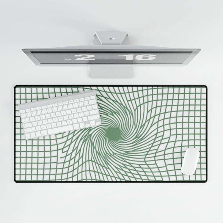 【Deep Focus】Premium Kiwi Green Geometric Grid Desk Mat - Beauty Online™ 肌齡喜源™