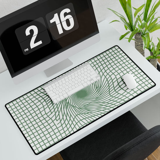 【Deep Focus】Premium Kiwi Green Geometric Grid Desk Mat - Beauty Online™ 肌齡喜源™
