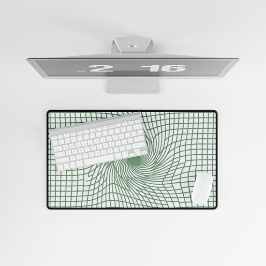 【Deep Focus】Premium Kiwi Green Geometric Grid Desk Mat - Beauty Online™ 肌齡喜源™