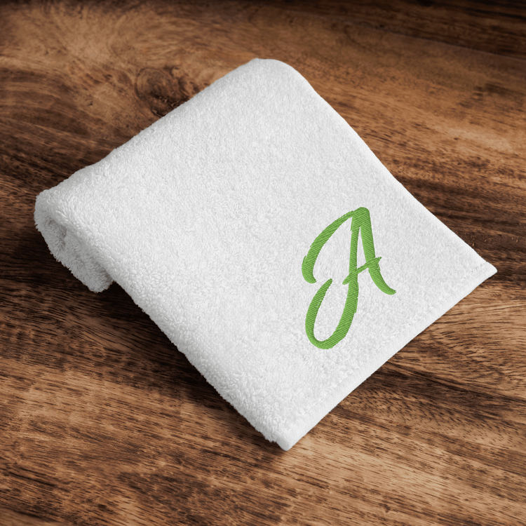 Imabari Cotton Hand Towel – Custom Initial Embroidery (White / A - Z) - Beauty Online™ 肌齡喜源™