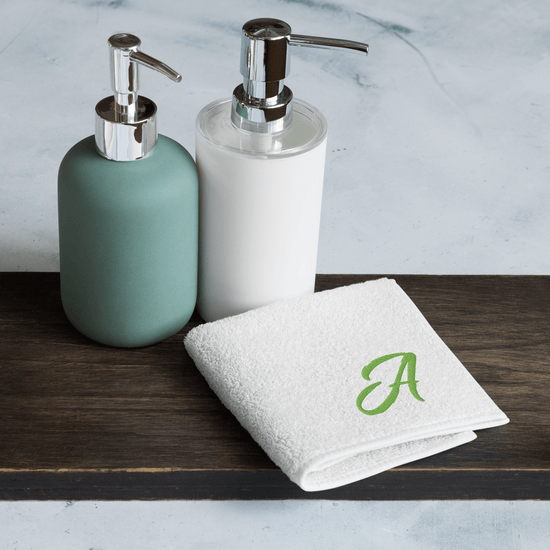 Imabari Cotton Hand Towel – Custom Initial Embroidery (White / A - Z) - Beauty Online™ 肌齡喜源™