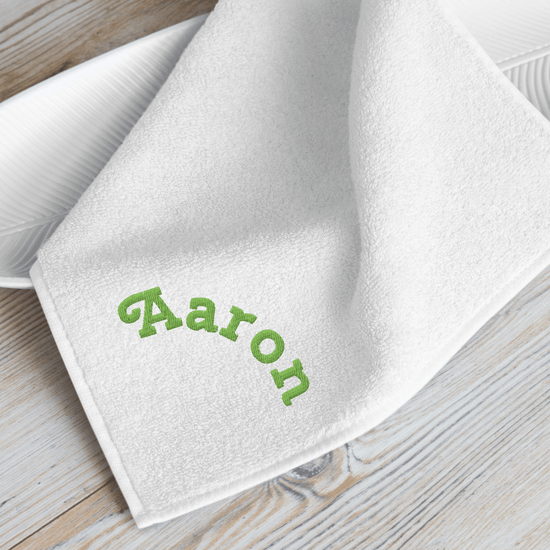 Imabari Cotton Hand Towel – Personalized Boy's Name Embroidery (White) - Beauty Online™ 肌齡喜源™