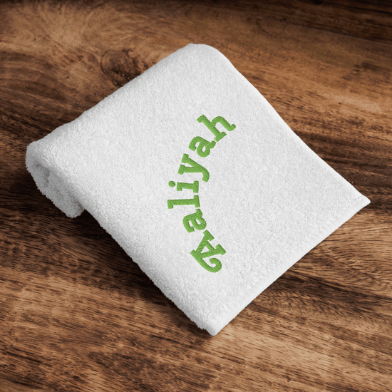 Imabari Cotton Hand Towel – Personalized Girl's Name Embroidery (White) - Beauty Online™ 肌齡喜源™