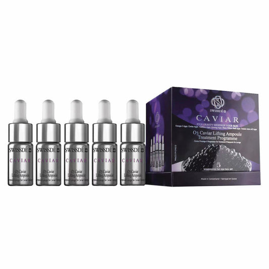 O3 Caviar Mosturizing Concentrate Serum SW003-Swissdé 瑞之雪皇族-e10ml Ampoule*5 Ampoules per Box-Beauty Online HK-BeautyOnlineHK-Hong Kong Beauty-Beauty Online-肌齡喜源-美容產品-Skincare Hong Kong-Swiss Skincare-網購美妝-美妝保健專家-創新健康科技-瑞士產品-澳洲產品-Online Beauty Shopping-Beauty and Health Care Expert-Innovative Health Technology-Swiss Products-Australian Products-Skincare Brand-Healthcare Brand