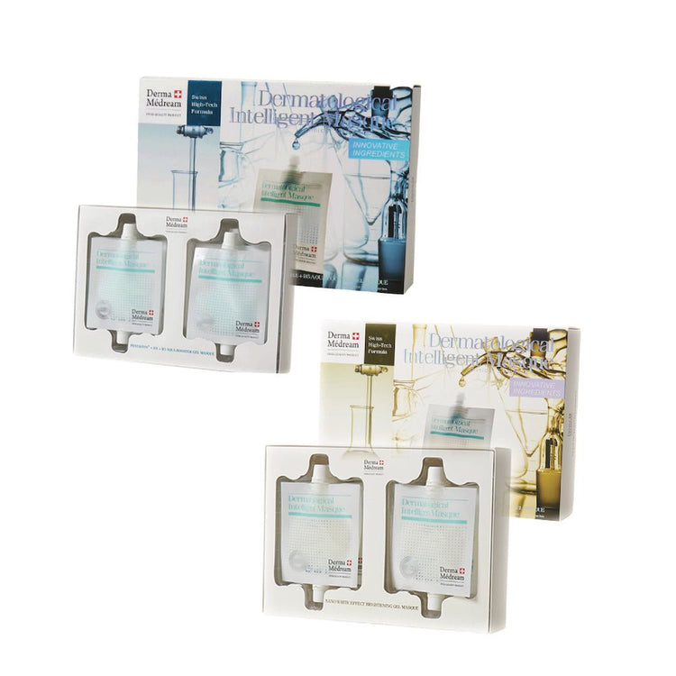 Derma Medream - Glacier Water Hyaluronic Acid + Nano Whitening and Smoothing Gel Film Mask Set (Replenishing, Brightening, Reducing Fine Lines, Whitening and Lightening, Hydrating, Firming) CB013 - Beauty Online™ 肌齡喜源™