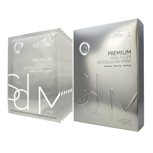 SdMedic – Premium Hyal - Filler Bio Cellulose Mask (Moisturising, Hydrating, Brightening, Pore Minimizing, Sensitive, Soothing) (e30g*6pcs One box) SD010 - Beauty Online™ 肌齡喜源™