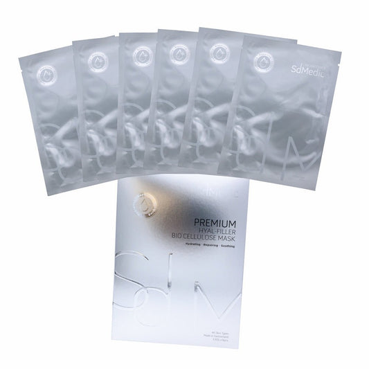 SdMedic – Premium Hyal - Filler Bio Cellulose Mask (Moisturising, Hydrating, Brightening, Pore Minimizing, Sensitive, Soothing) (e30g*6pcs One box) SD010 - Beauty Online™ 肌齡喜源™