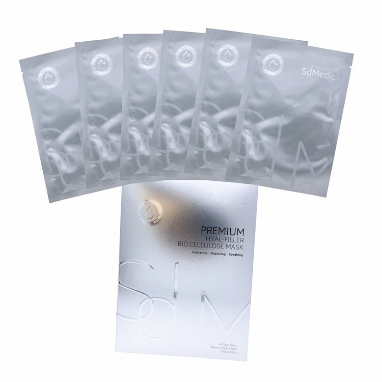 SdMedic – Premium Hyal - Filler Bio Cellulose Mask (Moisturising, Hydrating, Brightening, Pore Minimizing, Sensitive, Soothing) (e30g*6pcs One box) SD010 - Beauty Online™ 肌齡喜源™