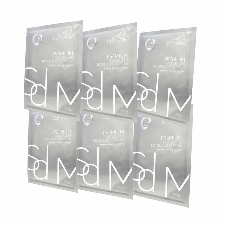 SdMedic – Premium Hyal - Filler Bio Cellulose Mask (Moisturising, Hydrating, Brightening, Pore Minimizing, Sensitive, Soothing) (e30g*6pcs One box) SD010 - Beauty Online™ 肌齡喜源™